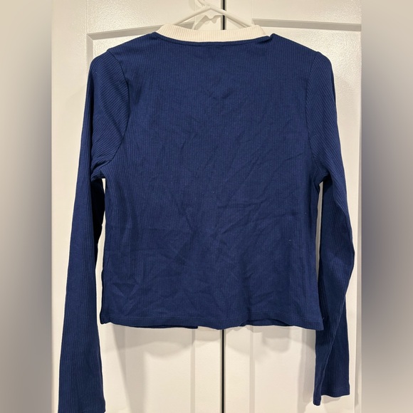 J. Crew Blue and White Women's Sweater - Picture 4 of 4